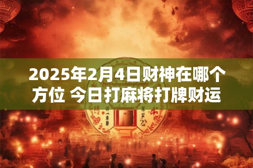 2025年2月4日财神在哪个方位 今日打麻将打牌财运方位 2025年2月4日财神在哪个方位 今日打麻将打牌财运方位