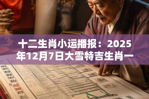 十二生肖小运播报：2025年12月7日大雪特吉生肖一览表