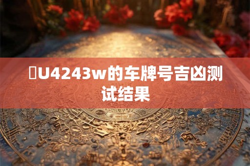 陝U4243w的车牌号吉凶测试结果