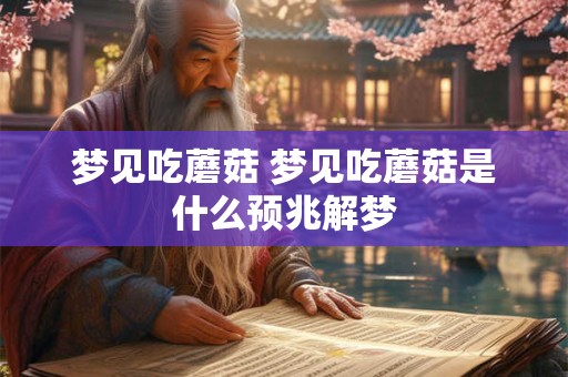 梦见吃蘑菇 梦见吃蘑菇是什么预兆解梦