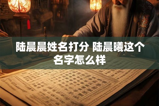 陆晨晨姓名打分 陆晨曦这个名字怎么样