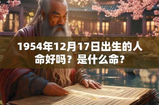1954年12月17日出生的人命好吗？是什么命？