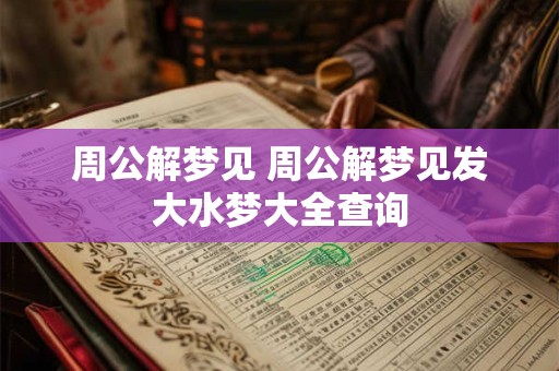 周公解梦见 周公解梦见发大水梦大全查询