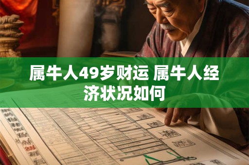 属牛人49岁财运 属牛人经济状况如何
