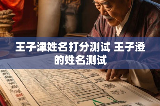 王子津姓名打分测试 王子澄的姓名测试
