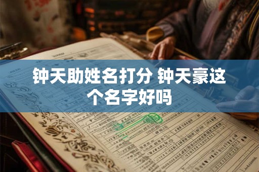 钟天助姓名打分 钟天豪这个名字好吗