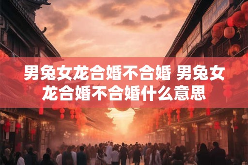 男兔女龙合婚不合婚 男兔女龙合婚不合婚什么意思
