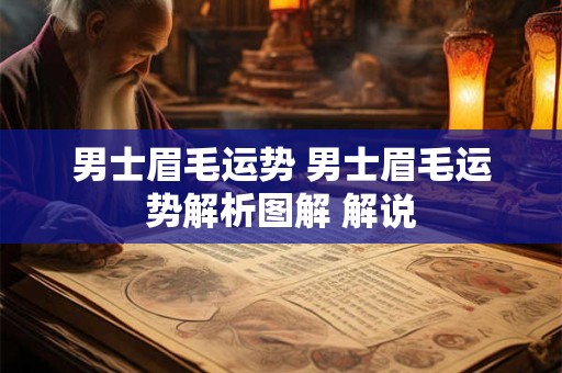 男士眉毛运势 男士眉毛运势解析图解 解说