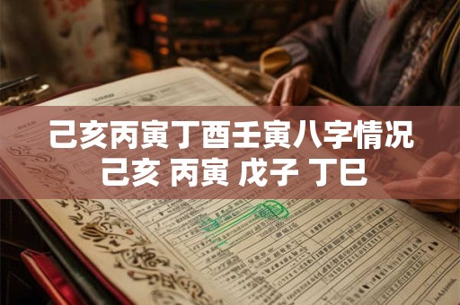 己亥丙寅丁酉壬寅八字情况 己亥 丙寅 戊子 丁巳