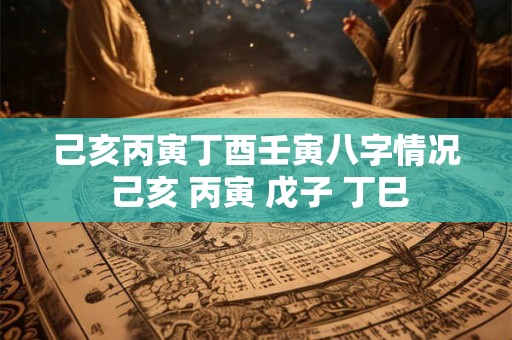 己亥丙寅丁酉壬寅八字情况 己亥 丙寅 戊子 丁巳