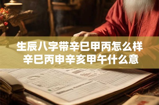 生辰八字带辛巳甲丙怎么样 辛巳丙申辛亥甲午什么意思