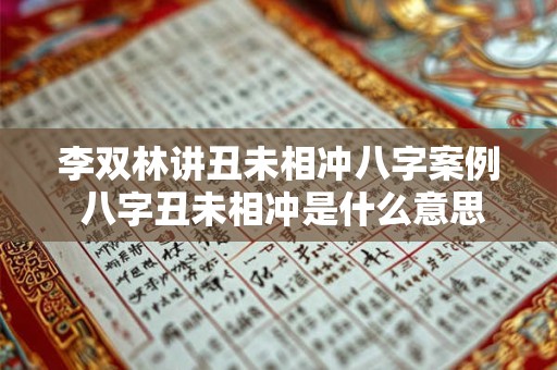 李双林讲丑未相冲八字案例 八字丑未相冲是什么意思