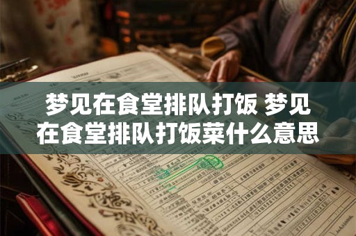 梦见在食堂排队打饭 梦见在食堂排队打饭菜什么意思