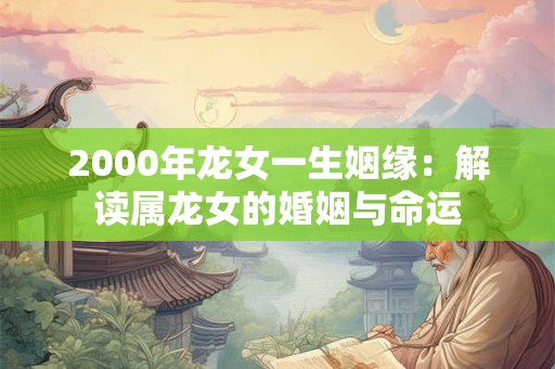 2000年龙女一生姻缘：解读属龙女的婚姻与命运