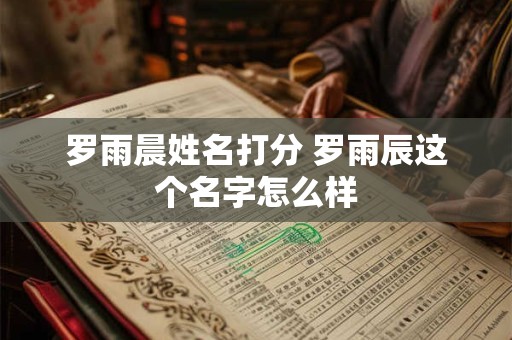 罗雨晨姓名打分 罗雨辰这个名字怎么样
