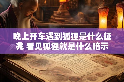 晚上开车遇到狐狸是什么征兆 看见狐狸就是什么暗示 晚上开车遇到狐狸是什么征兆 看见狐狸就是什么暗示