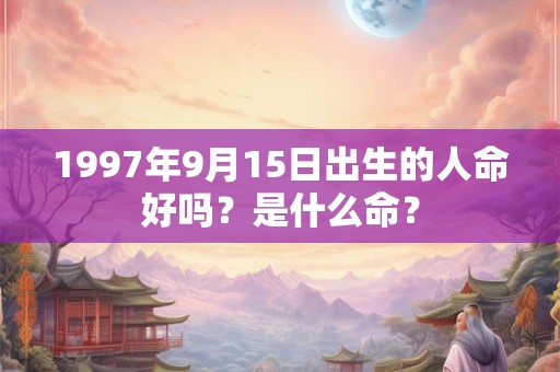 详细阅读:1997年9月15日出生的人命好吗?是什么命? 1997年9月15日出生的人命好吗?是什么命?