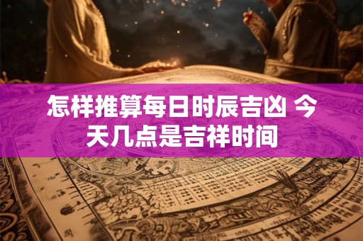 怎样推算每日时辰吉凶 今天几点是吉祥时间