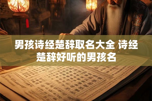 男孩诗经楚辞取名大全 诗经楚辞好听的男孩名