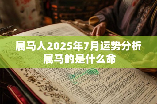 属马人2026年7月运势分析 属马的是什么命