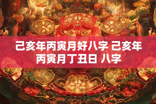 己亥年丙寅月好八字 己亥年丙寅月丁丑日 八字