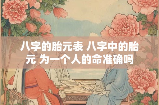 八字的胎元表 八字中的胎元 为一个人的命准确吗