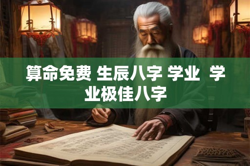 算命免费 生辰八字 学业  学业极佳八字