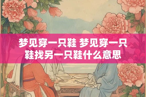 梦见穿一只鞋 梦见穿一只鞋找另一只鞋什么意思