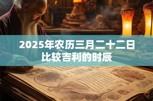 2025年农历三月二十二日比较吉利的时辰