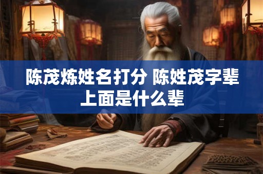 陈茂炼姓名打分 陈姓茂字辈上面是什么辈