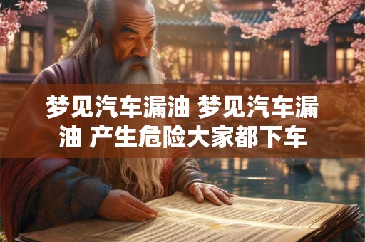 梦见汽车漏油 梦见汽车漏油 产生危险大家都下车