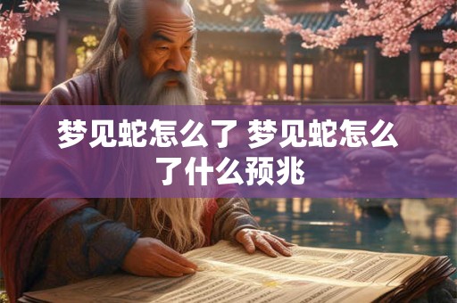 梦见蛇怎么了 梦见蛇怎么了什么预兆