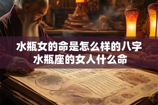 水瓶女的命是怎么样的八字 水瓶座的女人什么命