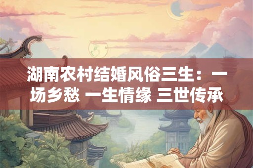 湖南农村结婚风俗三生:一场乡愁 一生情缘 三世传承 湖南农村结婚风俗三生:一场乡愁 一生情缘 三世传承