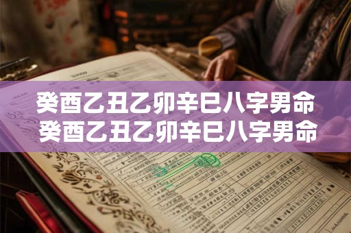 癸酉乙丑乙卯辛巳八字男命 癸酉乙丑乙卯辛巳八字男命详解