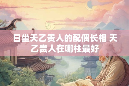 日坐天乙贵人的配偶长相 天乙贵人在哪柱最好