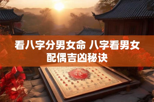 看八字分男女命 八字看男女配偶吉凶秘诀