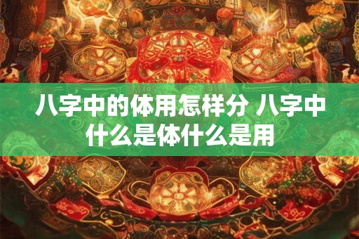 八字中的体用怎样分 八字中什么是体什么是用