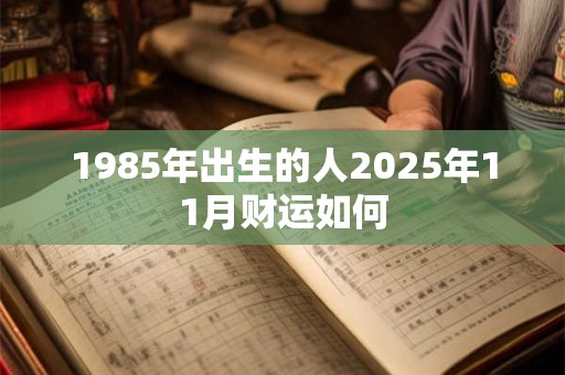 1985年出生的人2025年11月财运如何