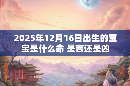 2025年12月16日出生的宝宝是什么命 是吉还是凶