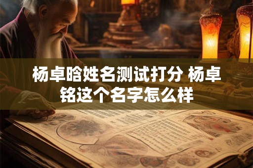 杨卓晗姓名测试打分 杨卓铭这个名字怎么样