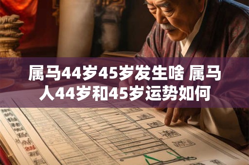 属马44岁45岁发生啥 属马人44岁和45岁运势如何