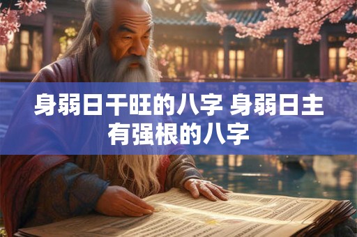 详细阅读:身弱日干旺的八字 身弱日主有强根的八字 身弱日干旺的八字 身弱日主有强根的八字