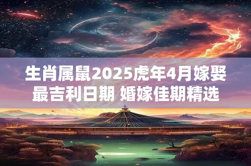生肖属鼠2025虎年4月嫁娶最吉利日期 婚嫁佳期精选