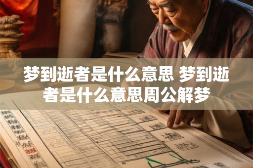 梦到逝者是什么意思 梦到逝者是什么意思周公解梦