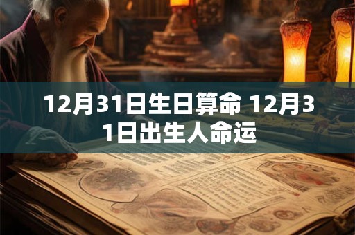 12月31日生日算命 12月31日出生人命运