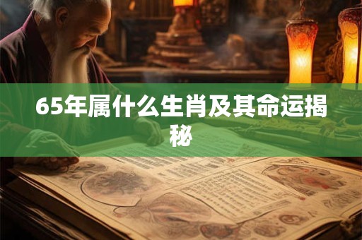 65年属什么生肖及其命运揭秘