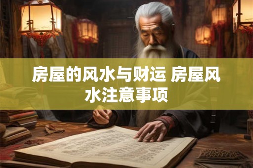 房屋的风水与财运 房屋风水注意事项