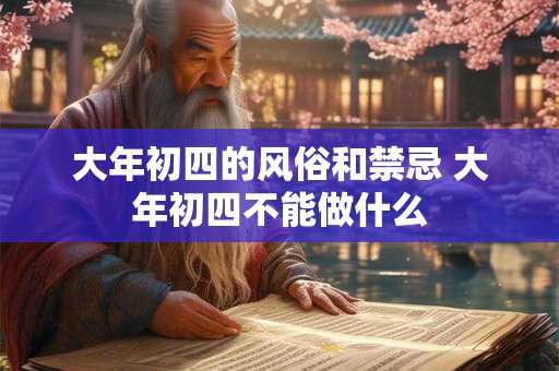 大年初四的风俗和禁忌 大年初四不能做什么