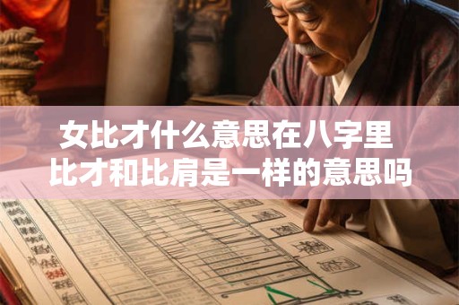 女比才什么意思在八字里 比才和比肩是一样的意思吗